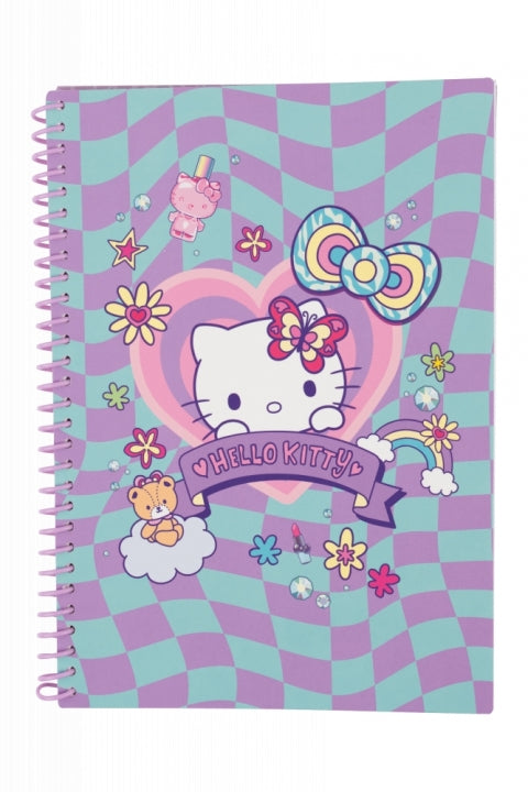 Cuaderno espiral B5 100 hojas cuadrícula Hello Kitty - Colorful
