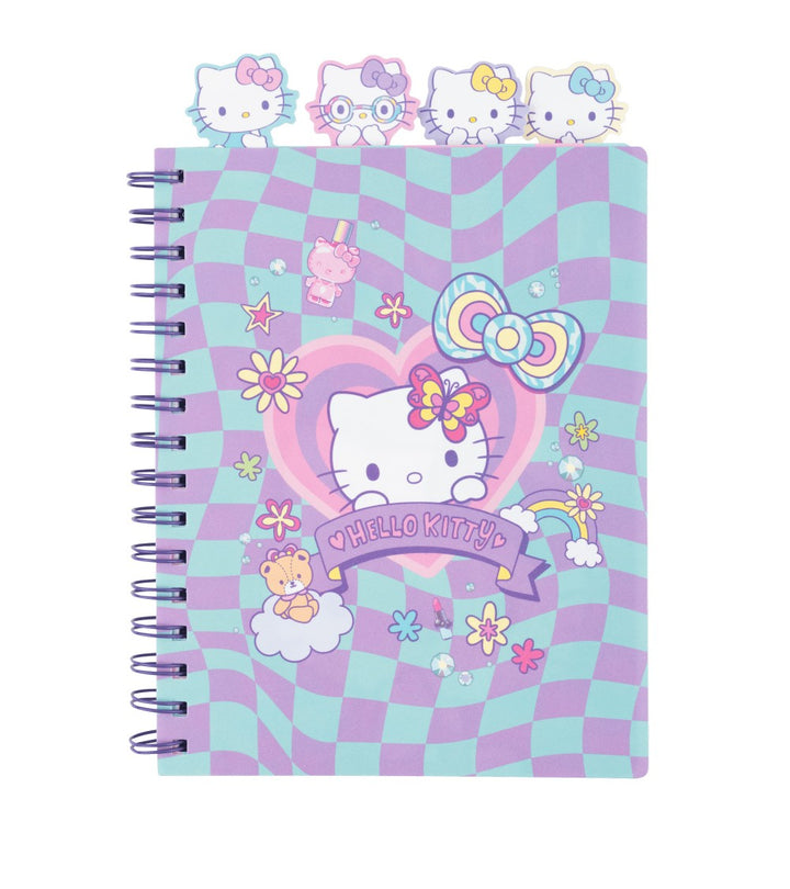 Cuaderno espiral A5 con divisores 100 hojas cuadrícula Hello Kitty - Colorful