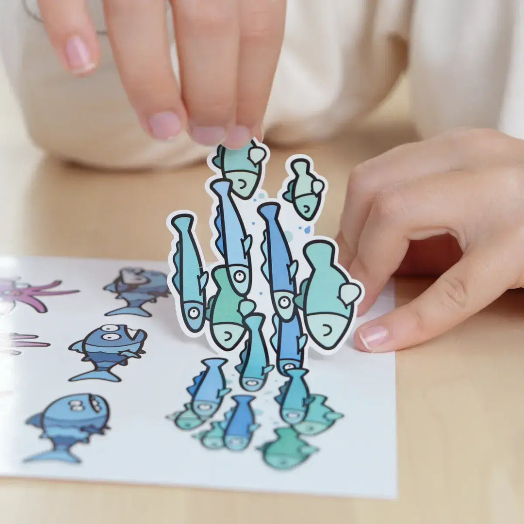 Cuaderno con adhesivos para colorear 'Blue odissey'
