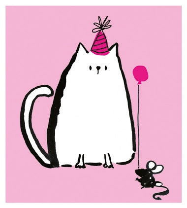 Tarjeta felicitación Gribouille Gato y ratón