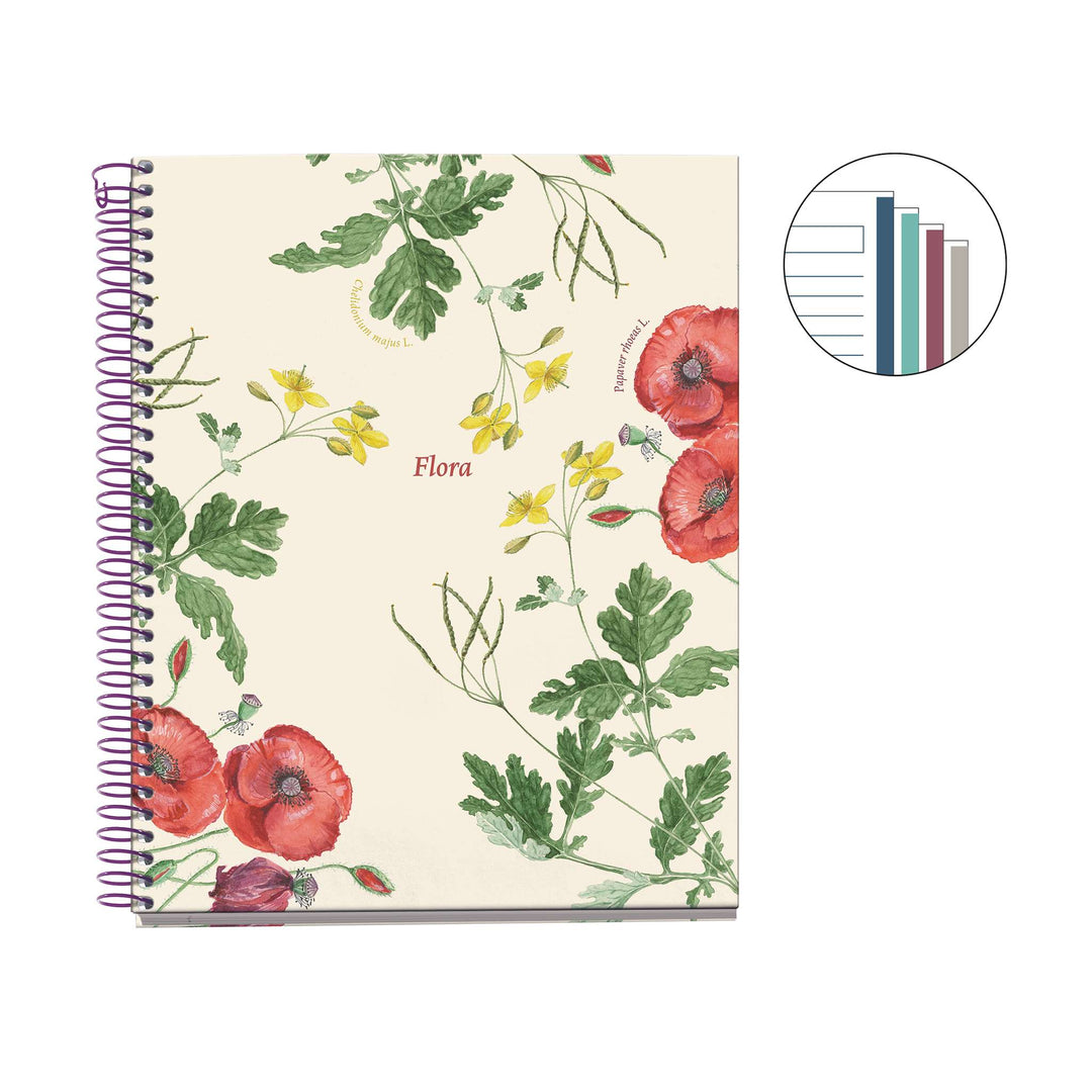 Notebook4 A5 100 Hojas Horizontal Amapola Botanical Flora