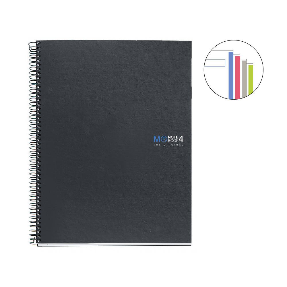 Cuaderno Tapa Extradura A4 Interior Liso 160 Hojas Miquelrius Grafito