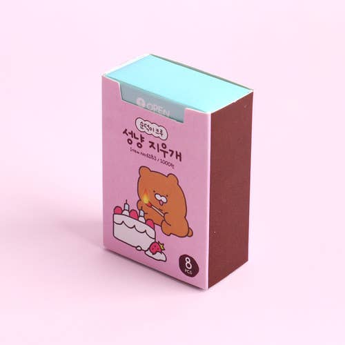 Papelería de diseño único, goma de borrar con forma de fósforos, 8 piezas, 1 caja