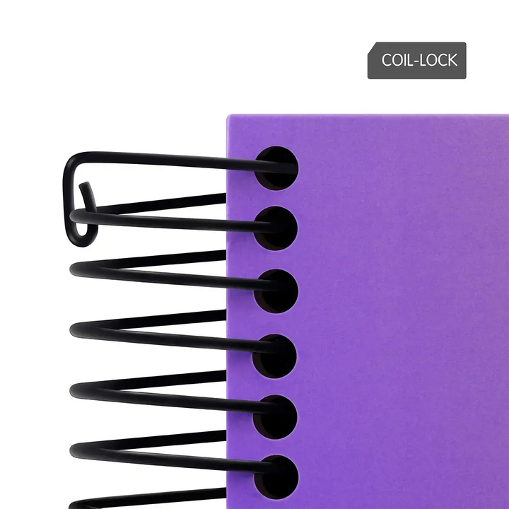 Cuaderno A4 con espiral y tapa dura, papel a líneas, 120 hojas de 95 gr/m², colección Sunset
