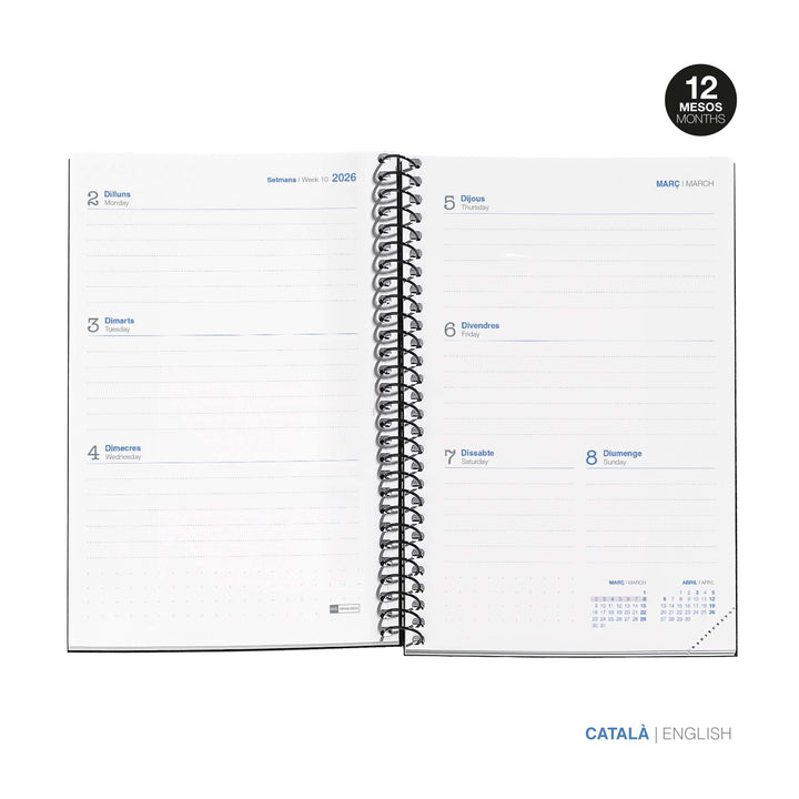 Agenda Escolar Activa Semana Vista Catalán College Rosa 25_26