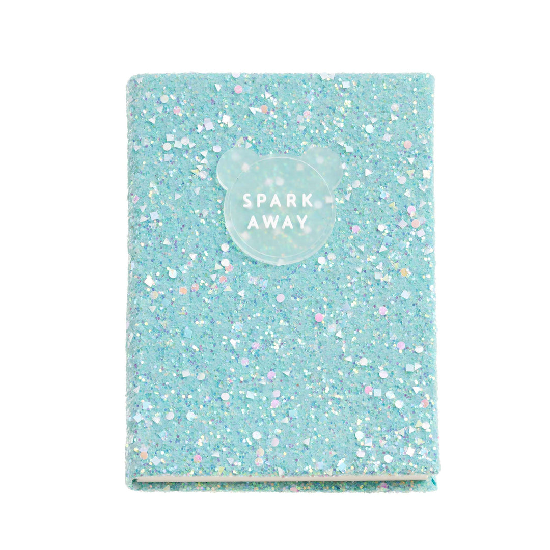 Cuaderno Purpurina Azul Liso Back2Fun