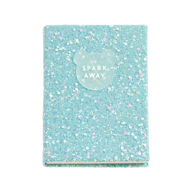 Cuaderno Purpurina Azul Liso Back2Fun