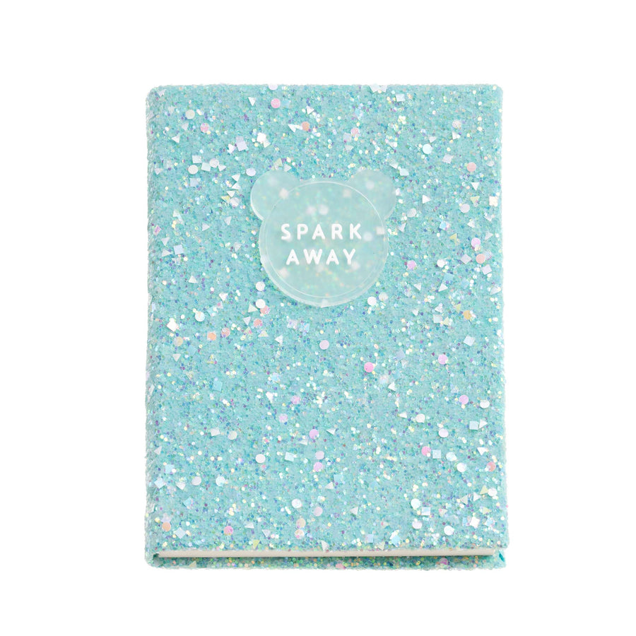 Cuaderno Purpurina Azul Liso Back2Fun