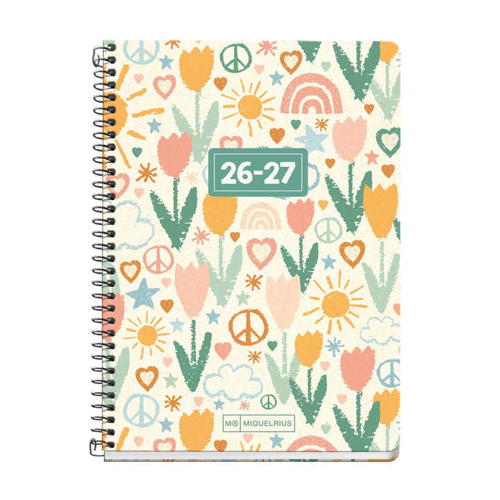 Agenda Escolar Activa Semana Vista Catalán Reciclada Peace 2026-27