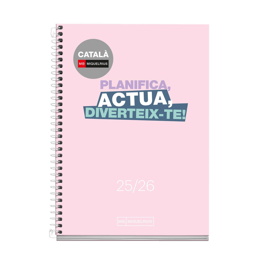 Agenda Escolar Activa Semana Vista Catalán Write Rosa 25_26