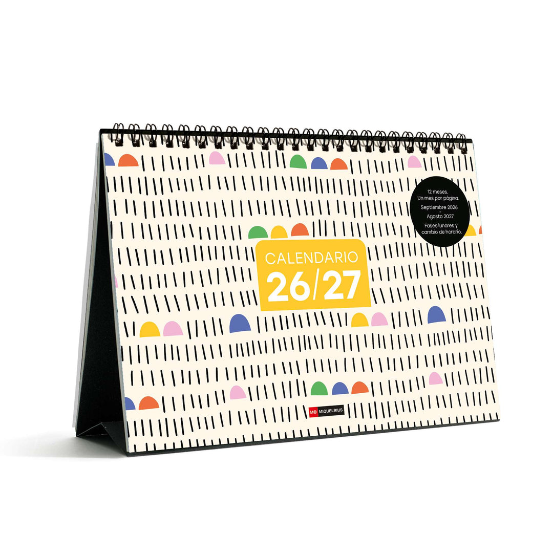 Calendario Escolar Sobremesa A5 Para Escribir Sandra Hutter 2026-27