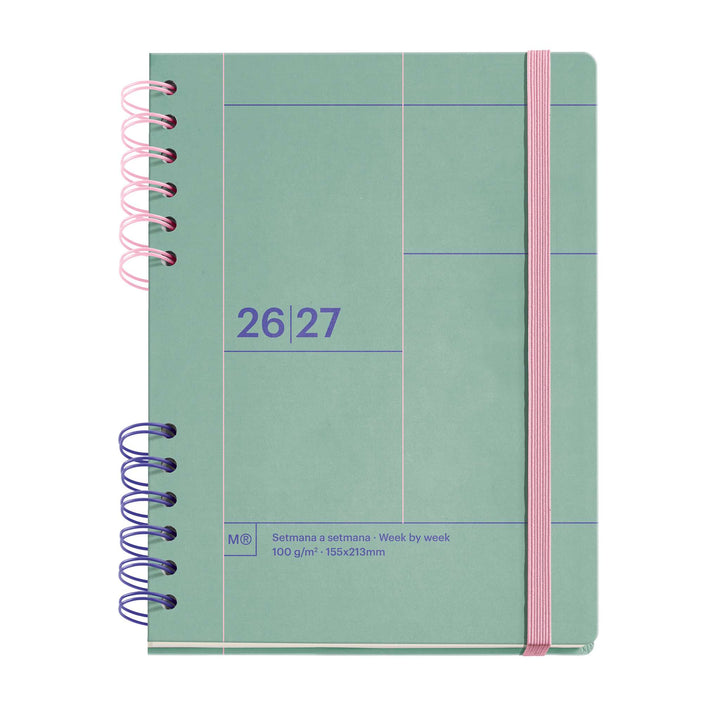 Agenda Escolar Plus Wire-O Semana Vista Catalán Verde Back To Basics 2026-27
