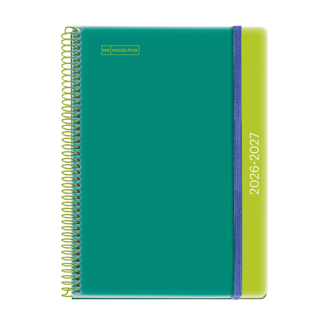 Agenda Escolar Plus Semana Vista Catalán Duo Green-Lime 2026-27
