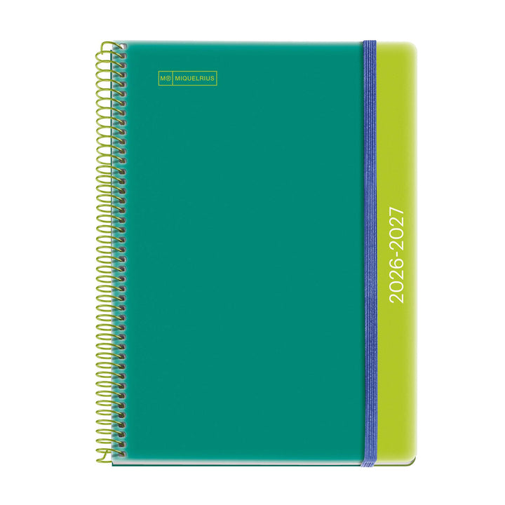Agenda Escolar Plus Semana Vista Catalán Duo Green-Lime 2026-27