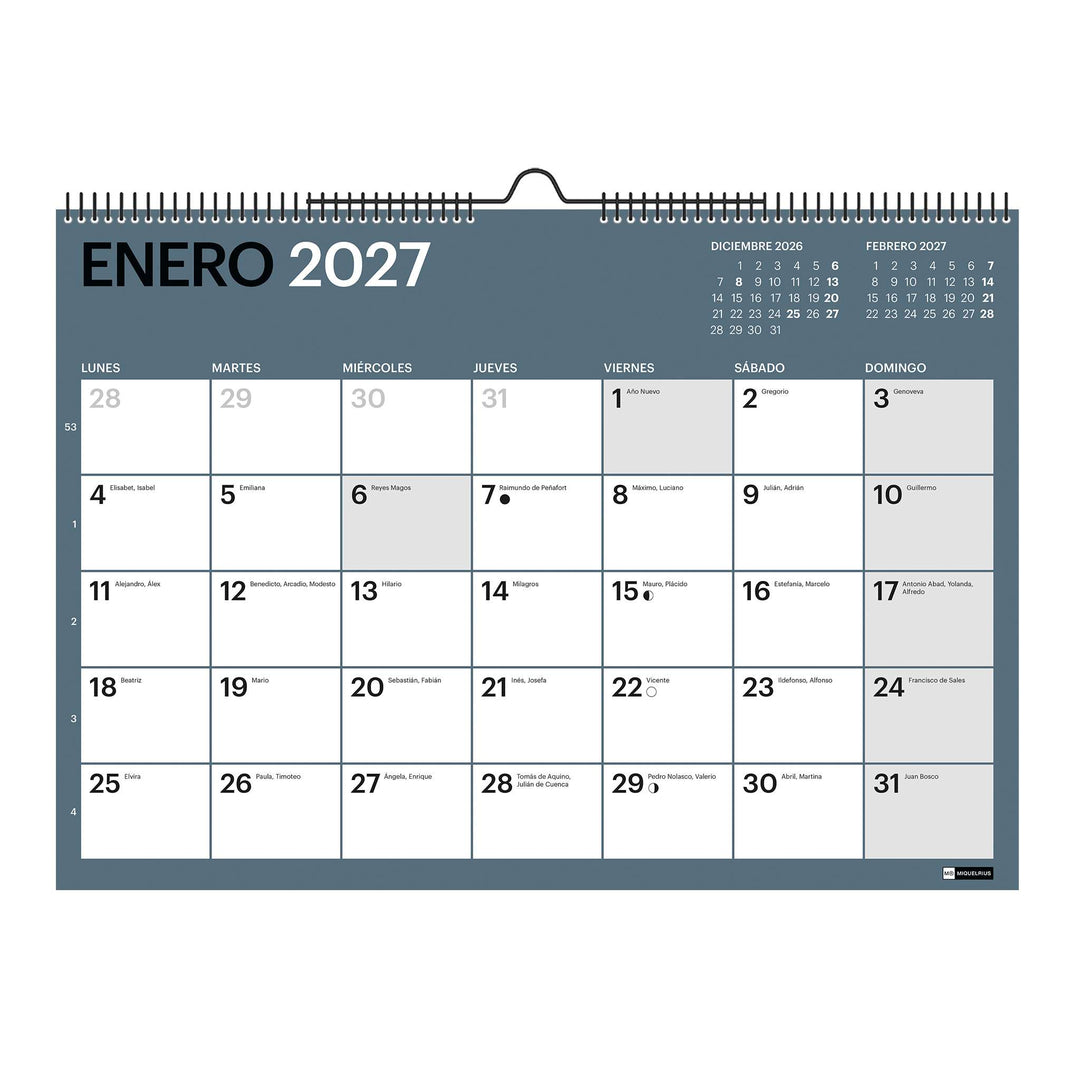 Calendario 18 Meses Pared A3 Para Escribir Chromat 2026-27