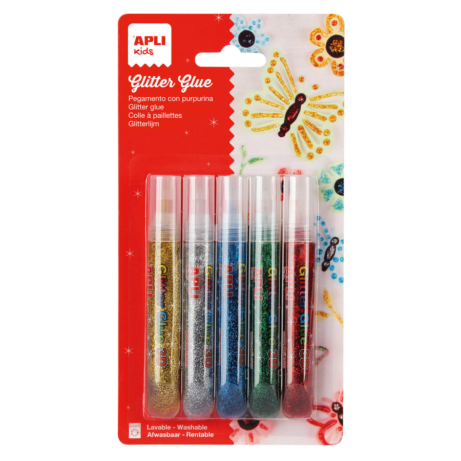 Glitter glue metalizado 5 u.