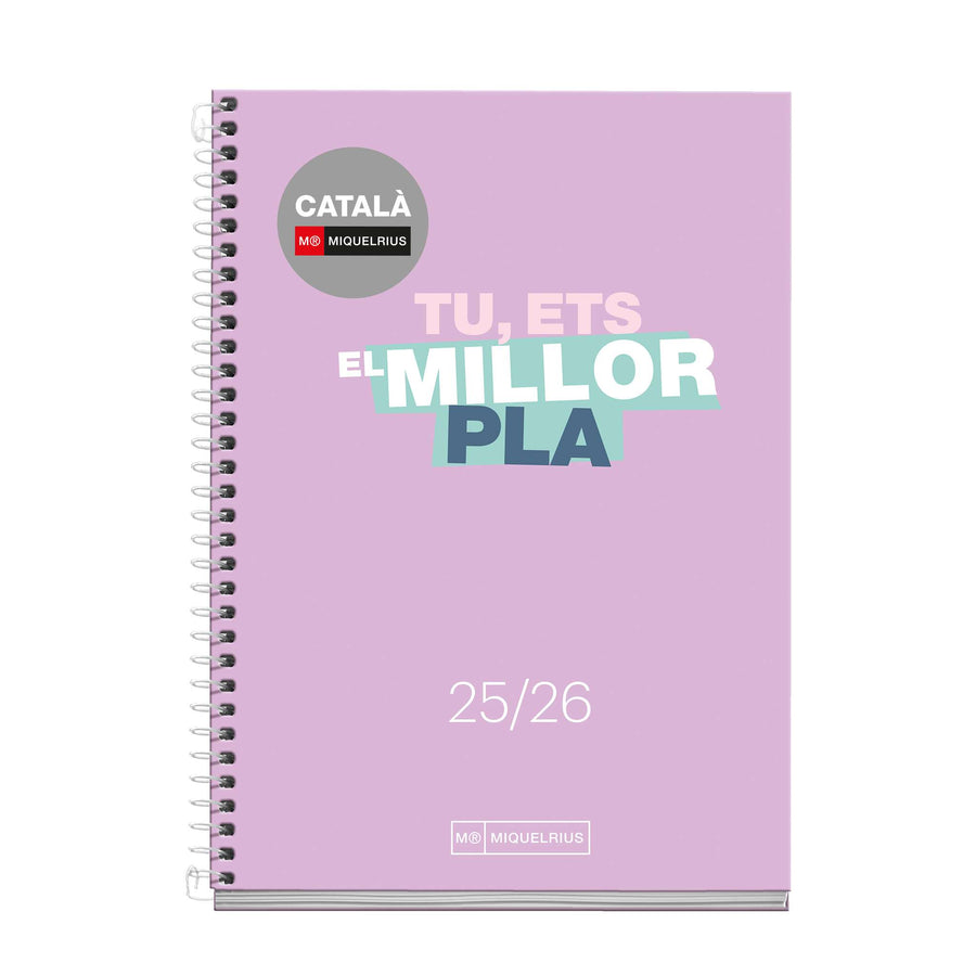 Agenda Escolar Activa Semana Vista Catalán Write Lila 25_26