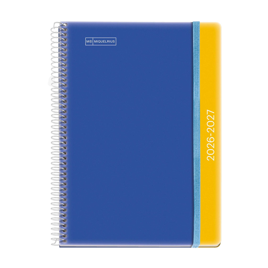 Agenda Escolar Plus Semana Vista Catalán Duo Blue-Mustard 2026-27
