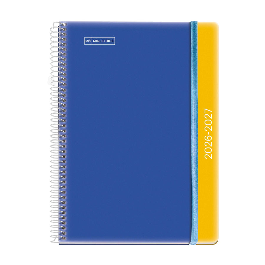 Agenda Escolar Plus Semana Vista Catalán Duo Blue-Mustard 2026-27