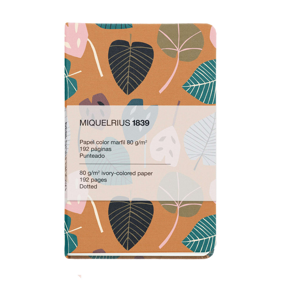 Logbook Punteado Fabric Hojas Ocre