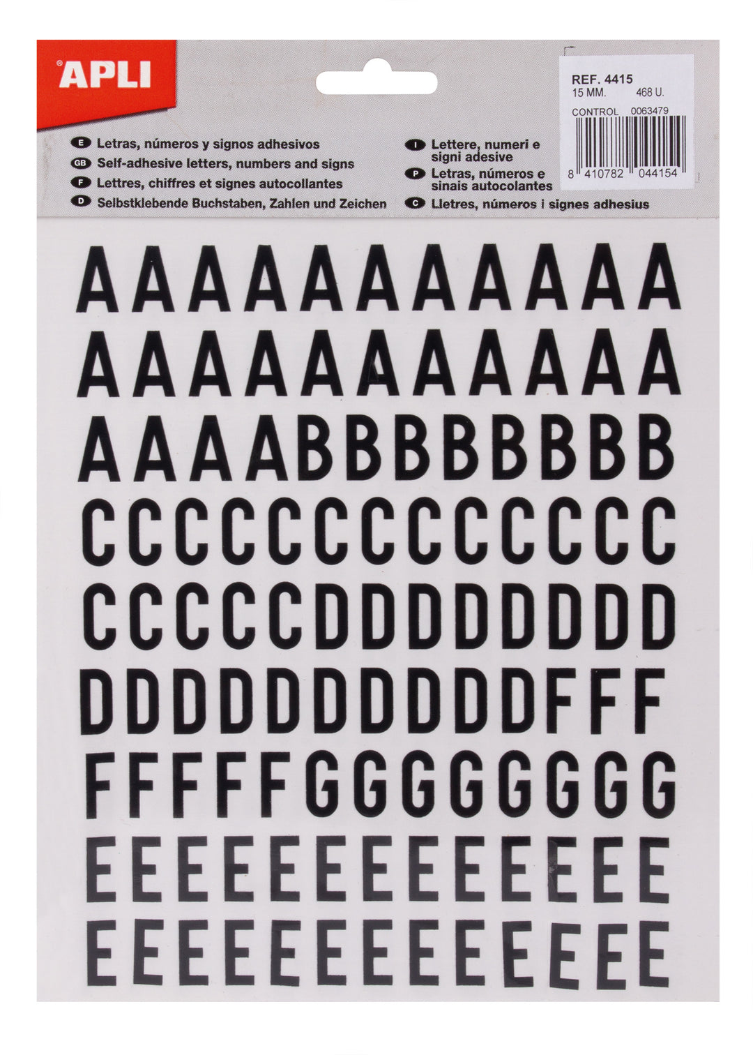 Letras adhesivas mayúsculas 15 mm