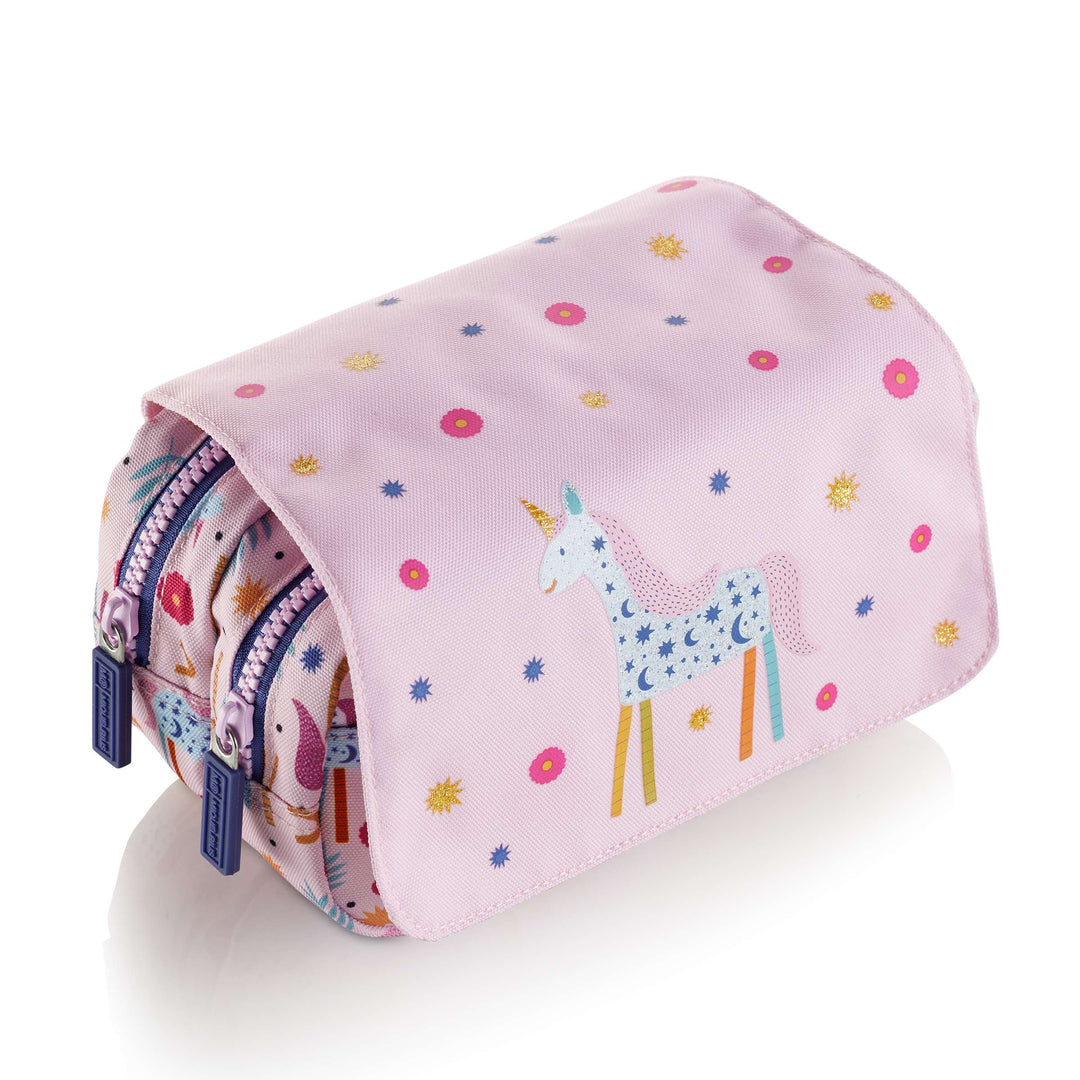 Portatodo Doble Con Tapa Recicl. Unicorn