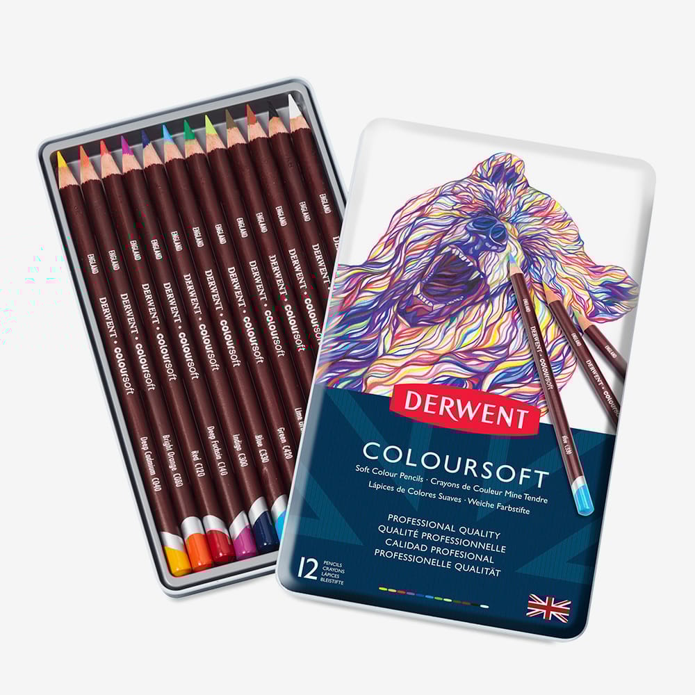 Caja metálica de 12 lápices Derwent Coloursoft
