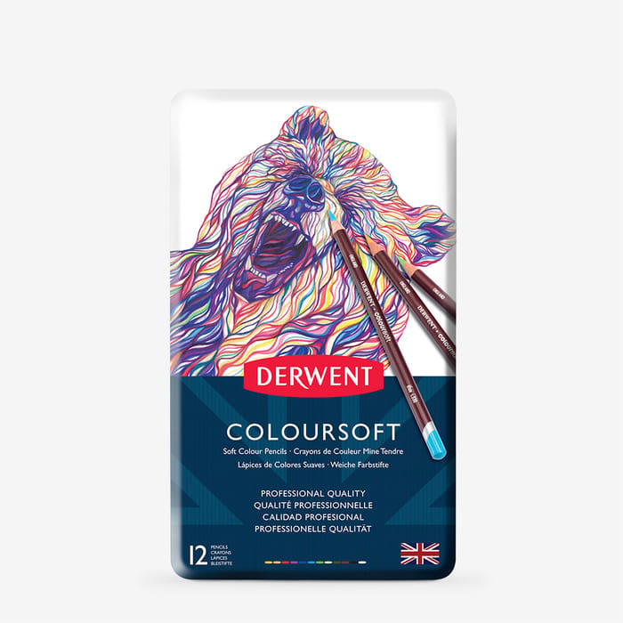 Caja metálica de 12 lápices Derwent Coloursoft