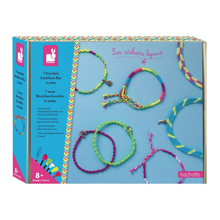Kit creativo - Crear 7 pulseras brasileñas fluorescentes
