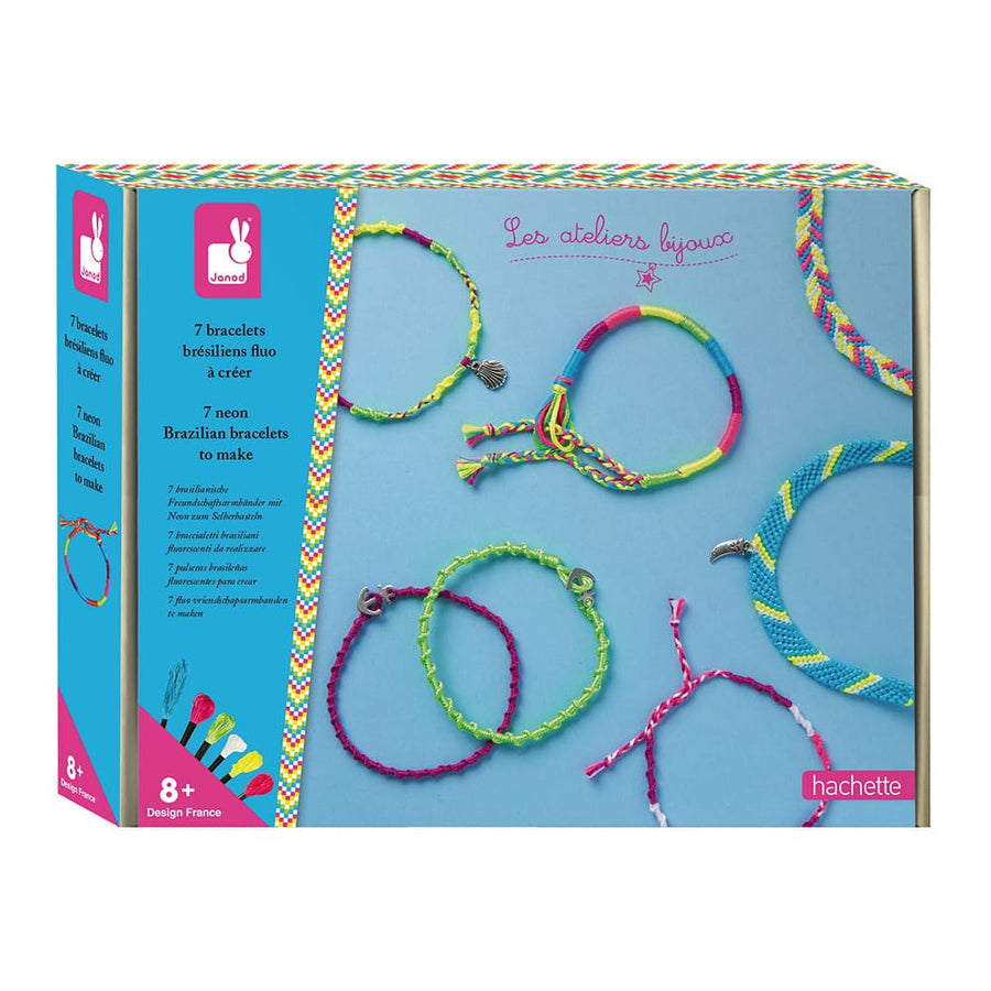 Kit creativo - Crear 7 pulseras brasileñas fluorescentes

