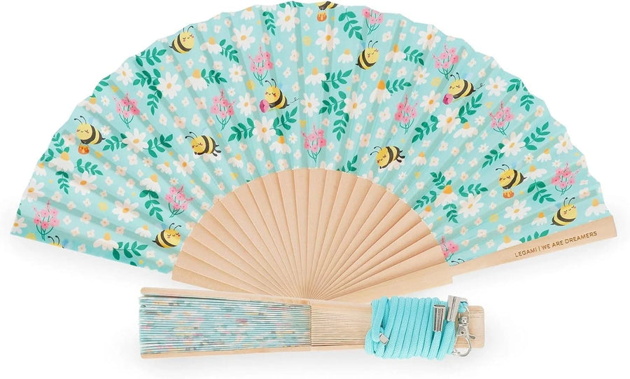 Que Calor! - Folding Fan - Bee - Green