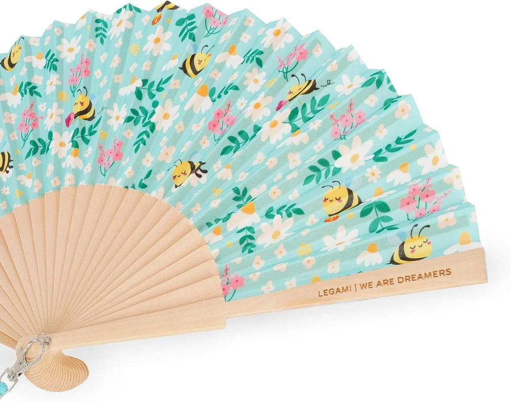 Que Calor! - Folding Fan - Bee - Green