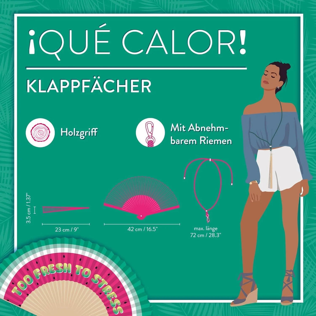 Que Calor! - Folding Fan - Watermelon