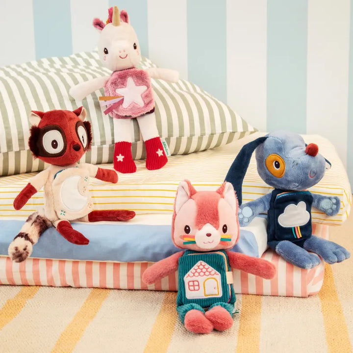 Libro de tela y peluche fosforescente Elvis el lémur Nuevo