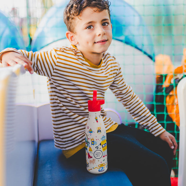 The bottles kids - Botella de agua para niños 350 ml - Messy Robots