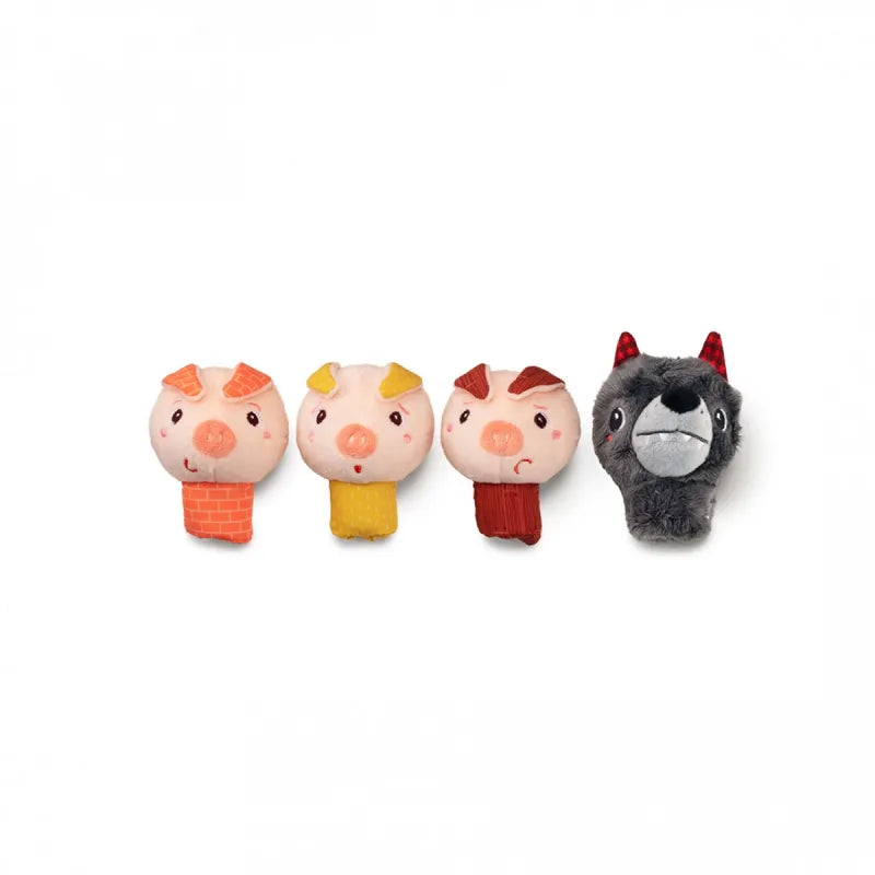Marionetas De Dedo El lobo y los tres cerditos