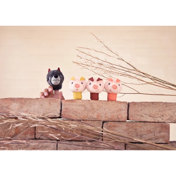 Marionetas De Dedo El lobo y los tres cerditos