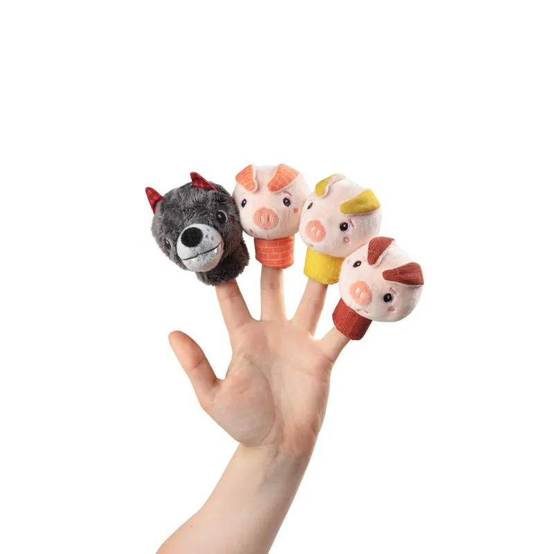 Marionetas De Dedo El lobo y los tres cerditos