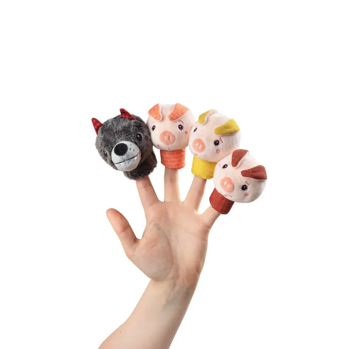 Marionetas De Dedo El lobo y los tres cerditos
