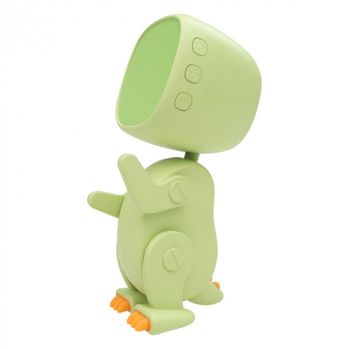Reloj despertador robo-dino verde