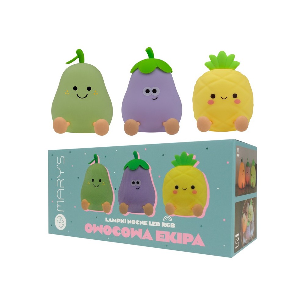 Lámpara de noche LED RGB set de frutas
