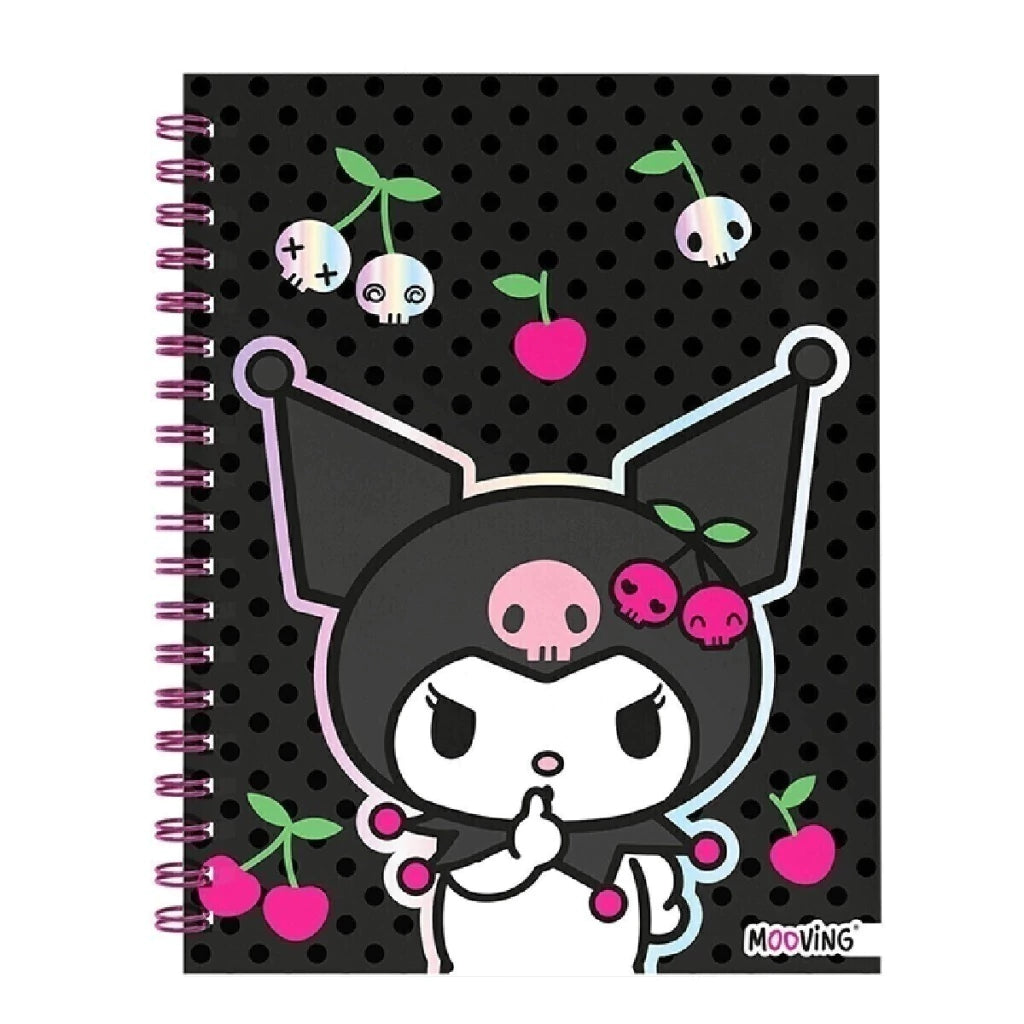 Cuaderno espiral A5 Premium Kuromi con cerezas