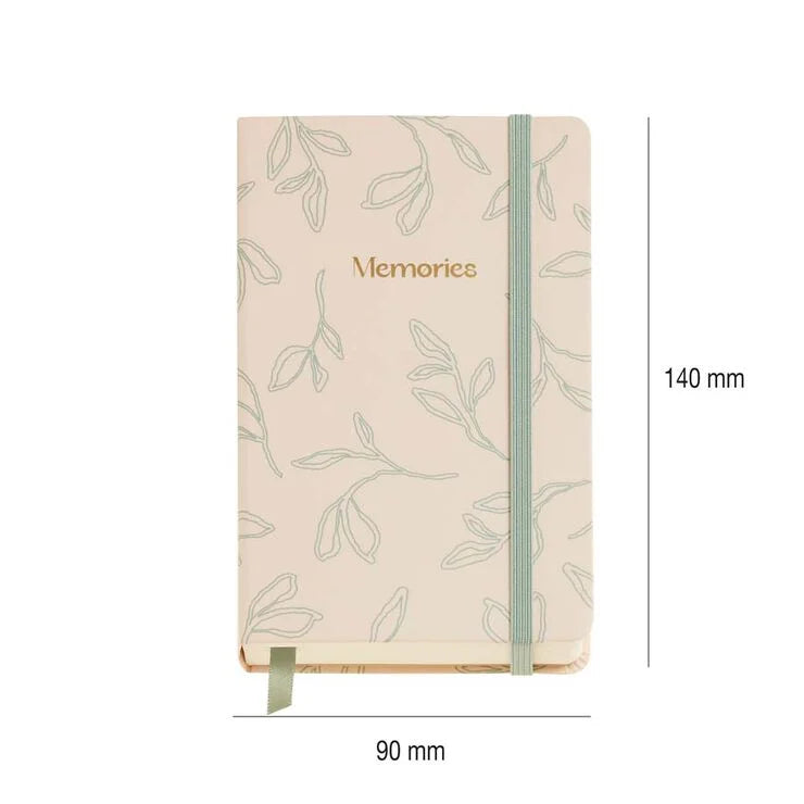 Cuaderno 90X140 liso Logbook Bloom - Leaves in the wind green