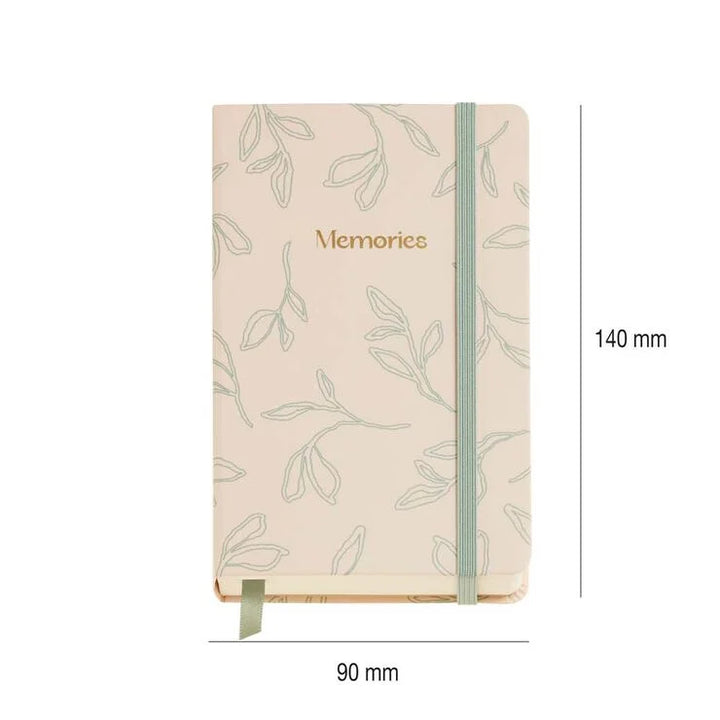 Cuaderno 90X140 liso Logbook Bloom - Leaves in the wind green