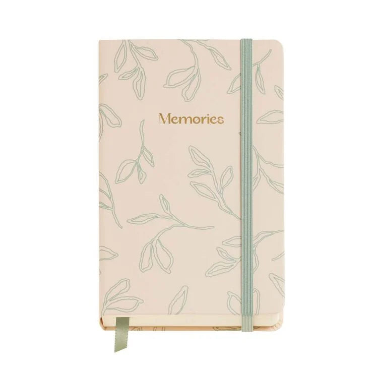 Cuaderno 90X140 liso Logbook Bloom - Leaves in the wind green