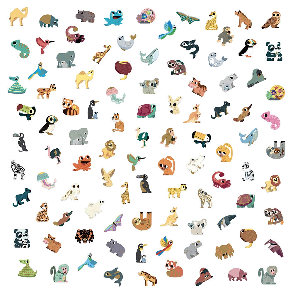 Pegatinas animales exóticos x100