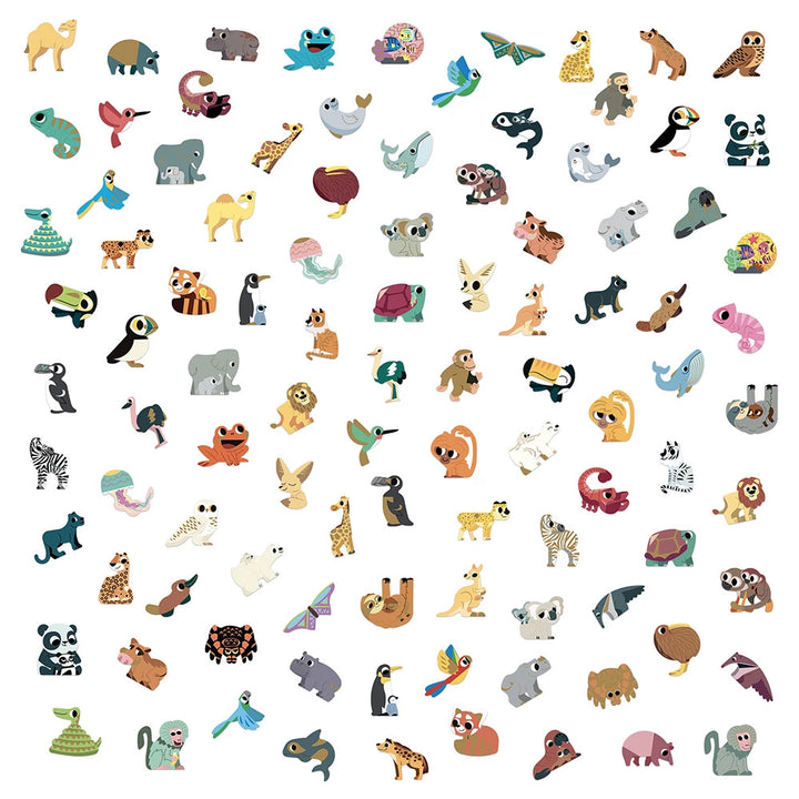 Pegatinas animales exóticos x100