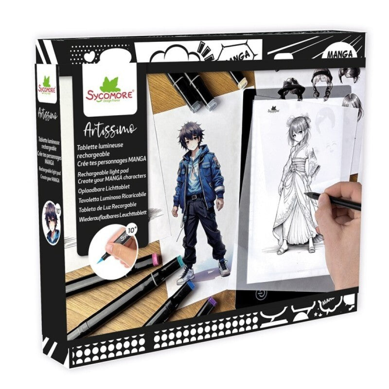 Manga - Tableta de luz LED recargable XL - Crea tus personajes de manga