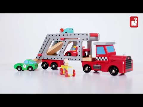 Camión portacoches story con 4 coches (madera)