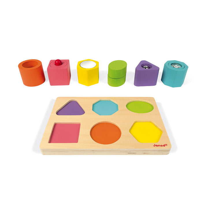 Puzzle con 6 figuras sensoriales I wood